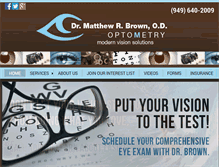 Tablet Screenshot of drmattbrownoptometrist.com